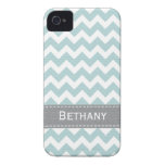 Pale Greenish Blue Chevron iPhone 4 / 4s Case-Mate iPhone 4 Case-Mate Case