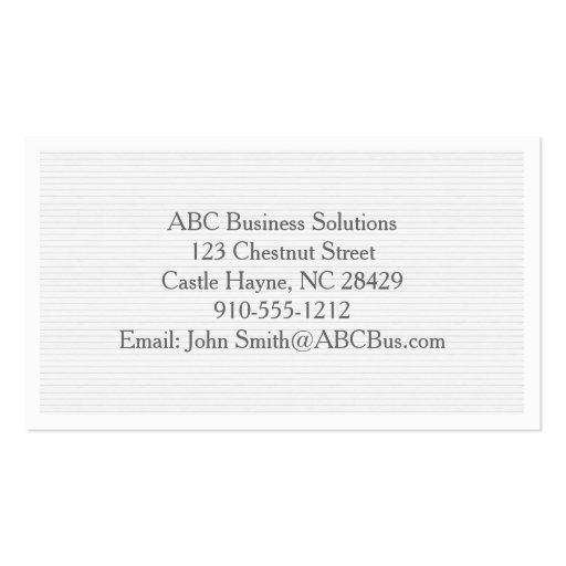 Pale Grey Modern Professional Business Card (back side)