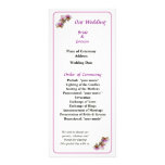 Pale Magenta and White Orchids Wedding Program Full Color Rack Card