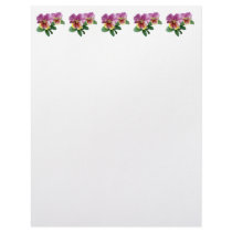Pale Magenta and Yellow Pansies Customized Letterhead