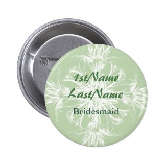 Pale Mint and White Floral ID Badge