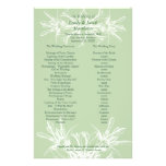 Pale Mint and White Floral Wedding Program Personalized Stationery