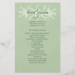 Pale Mint Green and White Floral Wedding Program Flyer
