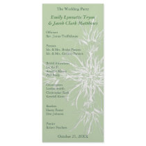 Pale Mint & White Floral Wedding Program Full Color Rack Card