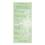 Pale Mint & White Floral Wedding Program Full Color Rack Card