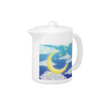 Pale Moon on Blue
