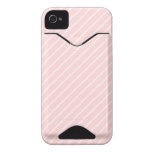 Pale Peach Pink Diagonal Stripes. Iphone 4 Id Cover