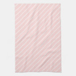Pale Peach Pink Diagonal Stripes. Kitchen Towels