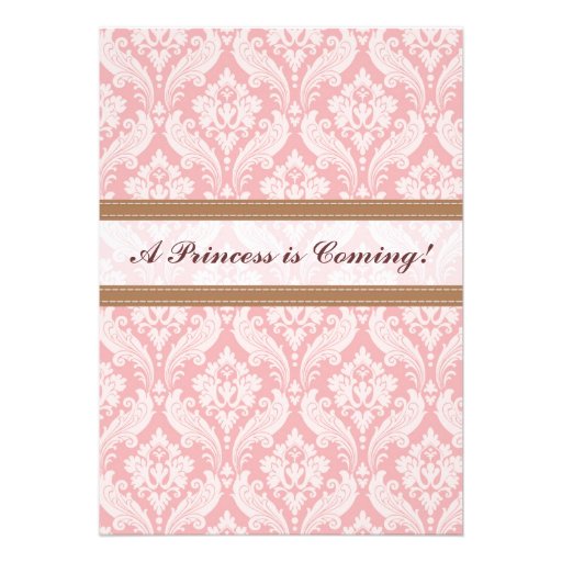 Pale Pink and Brown Daisy Baby Shower Invitation