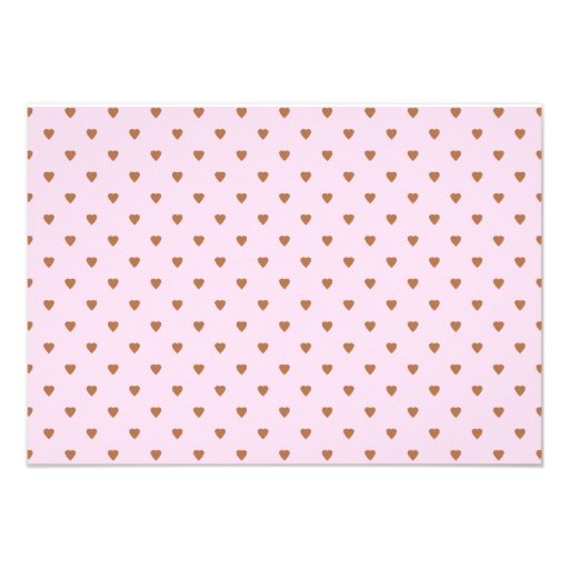 Pale pink and brown heart pattern. personalized invitation