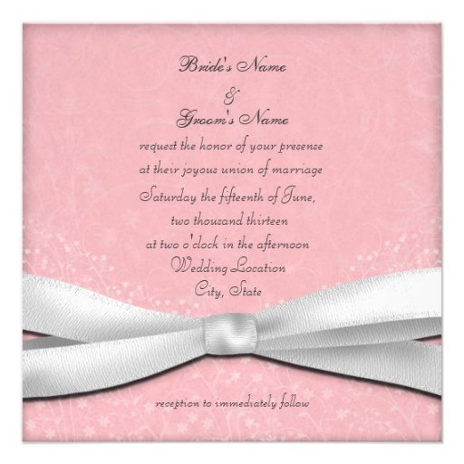 Pale Pink and White Floral Wedding Invitations