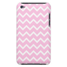 Pale Pink and White Zigzag Pattern. iPod Case-Mate Case