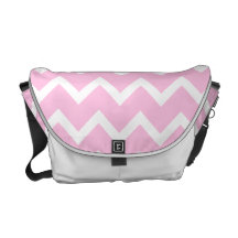 Pale Pink and White Zigzag Pattern. Commuter Bag