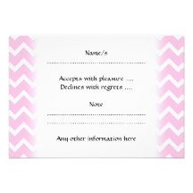 Pale Pink and White Zigzag Pattern. Custom Invitation