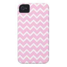 Pale Pink and White Zigzag Pattern. iPhone 4 Case