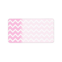 Pale Pink and White Zigzag Pattern. Custom Address Label