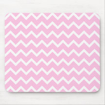 Pale Pink and White Zigzag Pattern. Mousepads