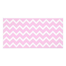 Pale Pink and White Zigzag Pattern. Picture Card