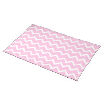 Pale Pink and White Zigzag Pattern. Place Mats