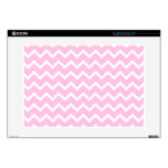 Pale Pink and White Zigzag Pattern. Skin For Laptop