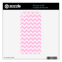 Pale Pink and White Zigzag Pattern. Decal For The iPhone 4S