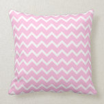 Pale Pink and White Zigzag Pattern. Throw Pillow