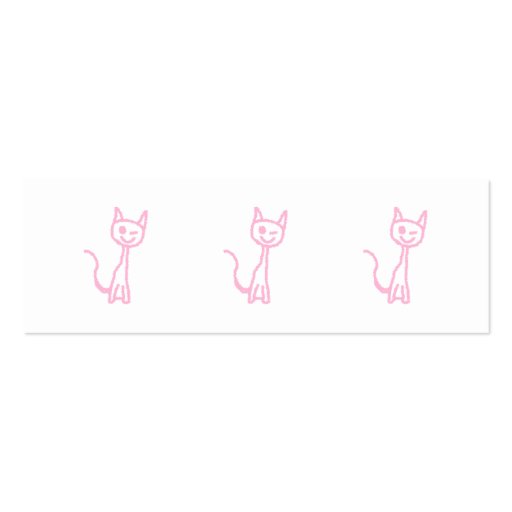 Pale Pink Cat, Winking. Business Cards (front side)