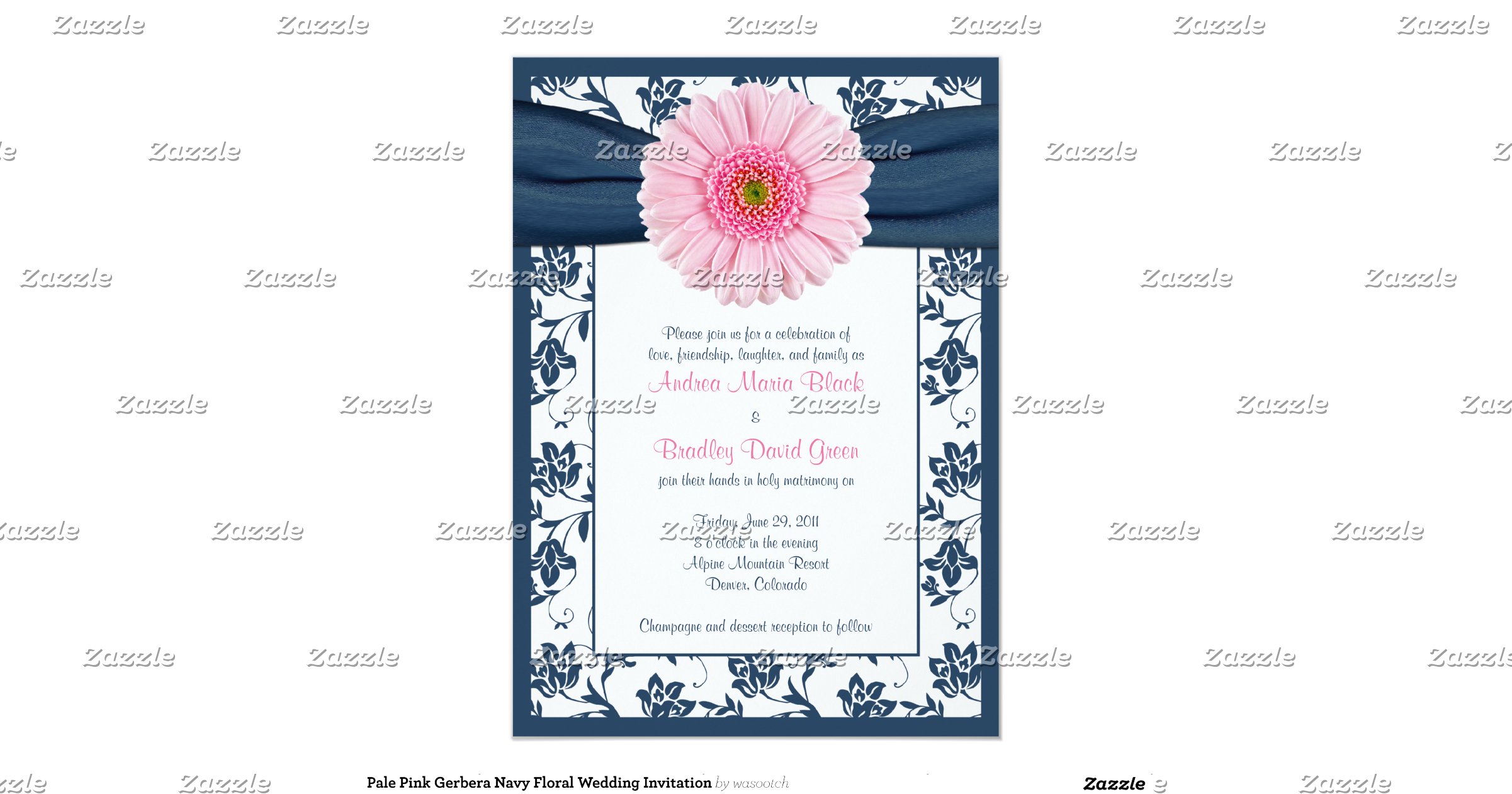gerbera wedding invitations pale pink gerbera navy floral wedding invitation gerbera wedding invitations pale pink gerbera navy floral wedding invitation