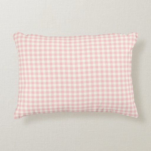 Pale Pink Gingham Pattern Accent Pillow Zazzle