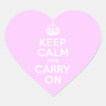 Pale Pink Keep Calm and Carry On Sticker