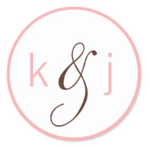 Pale Pink Monogram Stickers