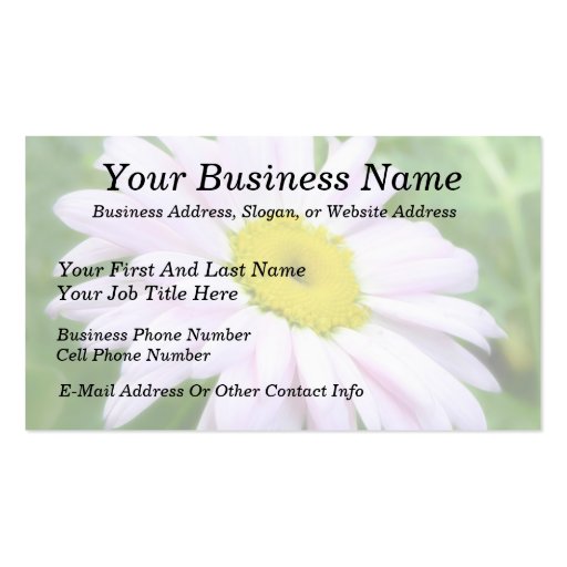 Pale Pink Painted Daisy Business Card