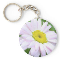 Pale Pink Painted Daisy Keychain