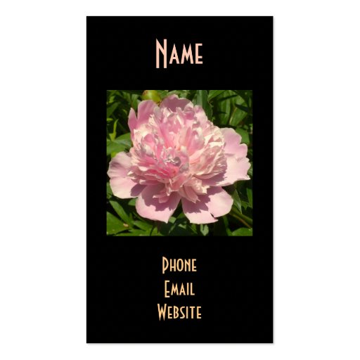 Pale Pink Peony Business Cards (front side)
