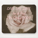 Pale Pink Rose - Save The Date mousepads by Romance_In_Bloom Pale Pink Rose - Save The Date mousepads