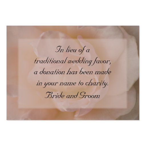 Pale Pink Rose Wedding Charity Card Business Card Templates (front side)