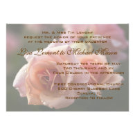 Pale Pink Rose Wedding Invitation Card