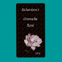 Pale Pink Rose Wine Label labels