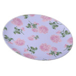 Pale Pink Roses country chic lilac floral plate plates