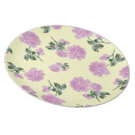 Pale Pink Roses - cream shabby chic floral plate plates