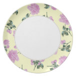Pale Pink Roses - fancy cream floral plate plates