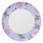 Pale Pink Roses - girly purple floral plate plates