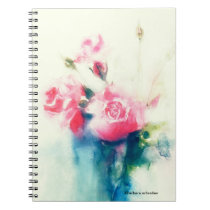 pale pink roses, watercolor still life notebooks