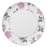 Pale Pink Roses - white fancy floral plate plates