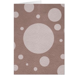 Pale pink Scattered Spots on Taupe Leather Texture Greeting Card