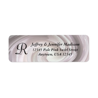 Pale Pink Swirl Name and Address Label Monogram