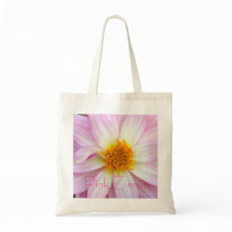 "Pale Pink Zinnia" Grocery/Wine Bag