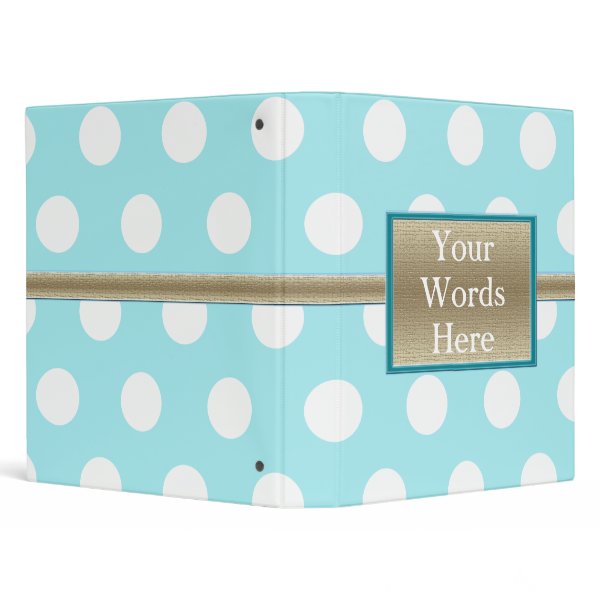 Pale Polka Dots binder