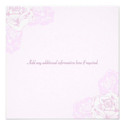 Pale Purple and White Rose Wedding Invitation