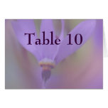 Pale Purple Flower Wedding Table Number Card